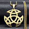 201 Stainless Steel Viking Triquetra Knot Pendant Necklaces LS-NJEW-H065-06G-1