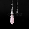 Natural Rose Quartz Dowsing Pendulum Big Pendants PW-WGF0B2B-06-1