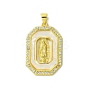 Real 18K Gold Plated Brass Micro Pave Cubic Zirconia Pendants KK-H472-14G-13-1