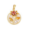 Brass Micro Pave Cubic Zirconia Pendants KK-U068-08G-02-1