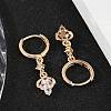 Brass Micro Pave Clear Cubic Zirconia Leverback Earrings EJEW-K300-14G-2
