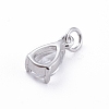 Brass Micro Pave Cubic Zirconia Pendants ZIRC-E164-64P-D-2