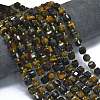 Dyed Natural Yellow Blue Tiger Eye Beads Strands G-K389-A34-01-2