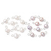 16Pcs 2 Colors Natural Cultured Freshwater Pearl Potato Connector Charms PALLOY-JF04663-1