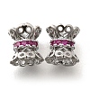 Brass Micro Pave Magenta Cubic Zirconia Beads KK-M318-32P-1