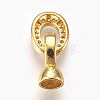 Brass Micro Pave Cubic Zirconia Fold Over Clasps KK-P164-10G-2