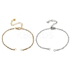 2Pcs 2 Colors 304 Stainless Steel Singapore Chain Bracelet Making AJEW-JB01332-2