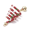 Glass Seed Beaded Christmas Tree Big Pendants PALLOY-TA00330-01-4