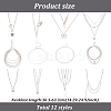 ANATTASOUL 18Pcs 18 Style Alloy Curb & Paperclip & Herringbone Chain Necklaces Set NJEW-AN0001-43-7