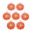 Light Gold Alloy Enamel Pendants X-ENAM-S126-119-1