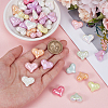 50Pcs UV Plating Opaque Acrylic Beads OACR-SP0001-90-3