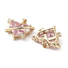 Valentine's Day Heart Charms Rack Plating Brass Micro Pave Pearl Pink Cubic Zirconia Charms KK-G482-14G-2