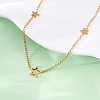 304 Stainless Steel Star Link Chain Necklaces NJEW-R026-13G-3
