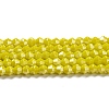 Opaque Solid Color Electroplate Glass Beads Strands EGLA-A039-P4mm-A05-1