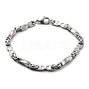 Tarnish Resistant 201 Stainless Steel Oval with Heart Link Chain Bracelet BJEW-Z023-14P-1