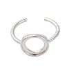 Brass Open Cuff Ring Components KK-U074-08P-2
