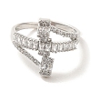 Brass Micro Pave Cubic Zirconia Rings for Women RJEW-E295-01P-2