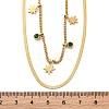 304 Stainless Steel Rhinestone Double Layered Necklaces NJEW-U026-03G-5