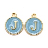 Golden Plated Alloy Enamel Charms X-ENAM-S118-04J-1
