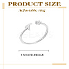 1Pc Letter Brass Rhinestone Open Cuff Rings for Women AJEW-LP0004-47T-S-2
