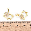 Brass Micro Pave Clear Cubic Zirconia Pendants KK-N259-03G-3