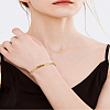 1Pc Textured Stainless Steel Open Cuff Bangle for Women BJEW-LP0003-36-1