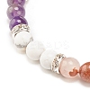 Natural Amethyst & Gemstone Round Beaded Bracelet for Women BJEW-JB08336-03-5