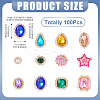 100Pcs Teardrop/Heart/Star Sew on Rhinestones FIND-TA0006-69D-4
