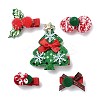 Christmas Theme Cloth Felt Fabric Alligator Hair Clip OHAR-R100-01B-3