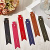 6Pcs 6 Colors PU Leather Bookmarks AJEW-SP0002-27-4