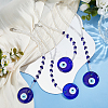 4Pcs Flat Round with Evil Eye Lampwork & Glass Pendant Decorations HJEW-WH00082-4