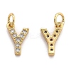 Brass Micro Pave Grade AAA Cubic Zirconia Charms ZIRC-P067-11G-Y-NR-2