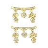 Rack Plating Brass Micro Pave Clear Cubic Zirconia Pendants KK-R157-12A-G-1
