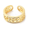 Clear Cubic Zirconia Hollow Out Open Cuff Rings RJEW-L106-006G-2