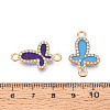Alloy Crystal Rhinestone Butterfly Links Connector Charms ENAM-N008-05KCG-3