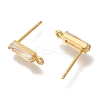 Brass Clear Cubic Zirconia Stud Earrings Finding for Women EJEW-B107-17G-2