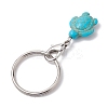 Turtle Dyed Synthetic Turquoise Keychain KEYC-JKC00962-01-5