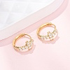 Cross 925 Sterling Silver Micro Pave Clear Cubic Zirconia Hoop Earrings EJEW-K317-06G-1
