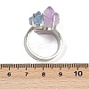 Nuggets Natural Amethyst & Aquamarine Open Cuff Rings RJEW-K286-12P-02-5