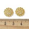 Brass Clear Cubic Zirconia Bead Caps KK-A236-15C-G-2