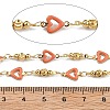 Brass Heart Link Chains KK-D368-03G-F-2