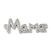 Mother's Day Brass Micro Pave Clear Cubic Zirconia Connector Charms KK-K378-12P-1