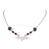 201 Stainless Steel Bat Pendant Necklaces NJEW-TA00155-1