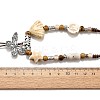 Ethnic Style Alloy & Porcelain Ceramic Beads Butterfly Pendant Tassel Y Necklaces LS-NJEW-D308-01D-3