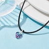 Glass Heart Pendant Necklaces NJEW-JN04476-03-2