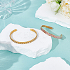 4Pcs 2 Colors C-Shaped 201 Stainless Steel Grooved Cuff Bangles STAS-UN0065-25A-2