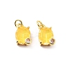 Oval Brass Micro Pave Cubic Zirconia Pendants KK-L237-020G-04-1