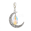 Alloy Moon & Glass Pendant Decorations HJEW-JM02689-02-2