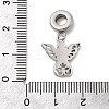 304 Stainless Steel Rose Rhinestone European Dangle Charms STAS-D153-14G-3