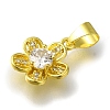 Flower Rack Plating Brass Micro Pave Cubic Zirconia Pendant KK-H485-01G-06-2